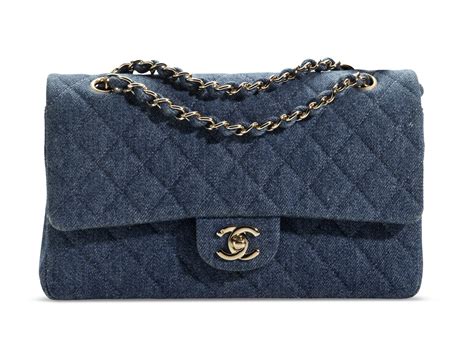 chanel blue jean bag